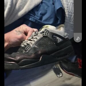 Air Jordan 4 Retro Black and Grey Sneakers